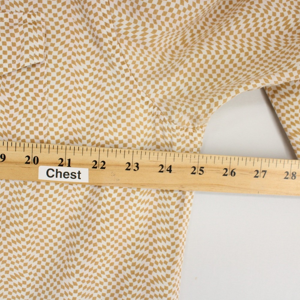 Fred And Howard Shirt Mens XXL Tan Geometric Long Sleeve Pearl Snap Western - Picture 4 of 6